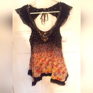Free People Bejeweled Flare and Ruffled SleevesFree People xs